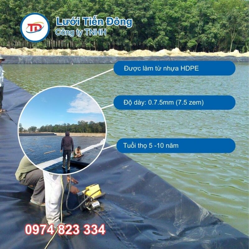 bạt lót hồ cá 0.75mm