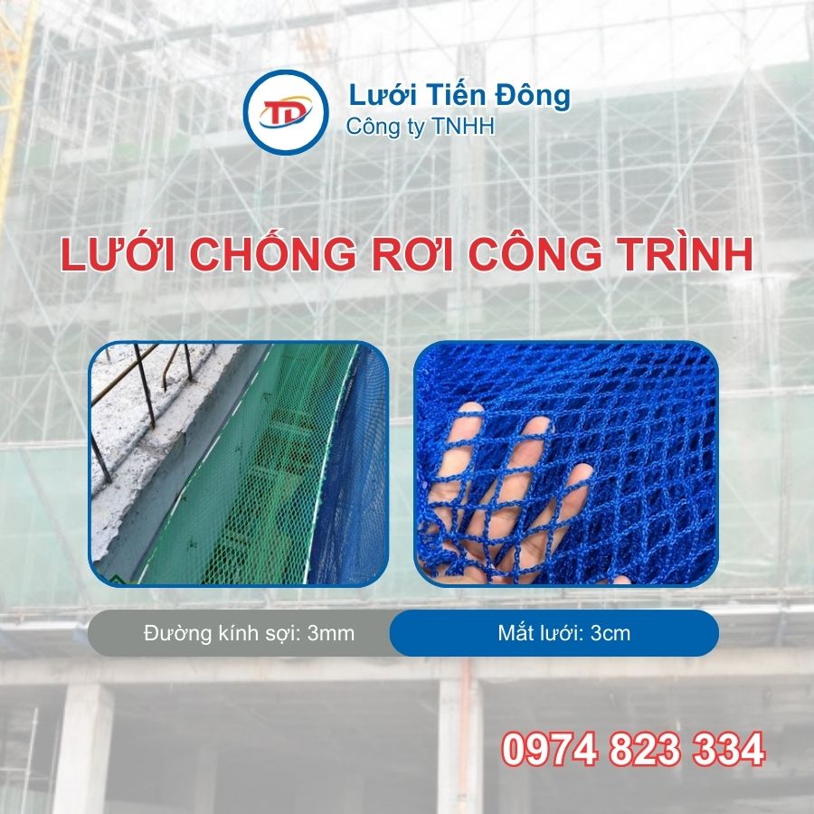 Giá lưới chống vật rơi công trình
