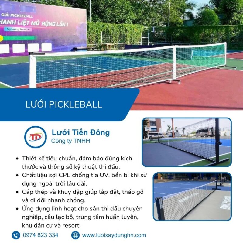 Hàng rào lưới sân pickleball